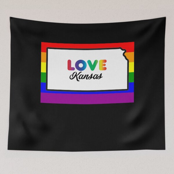 Item preview, Kansas Gay Pride Shirt - Kansas LGBT Rainbow Flag Shirt - Kansas Gay Pride designed and sold by Galvanized.