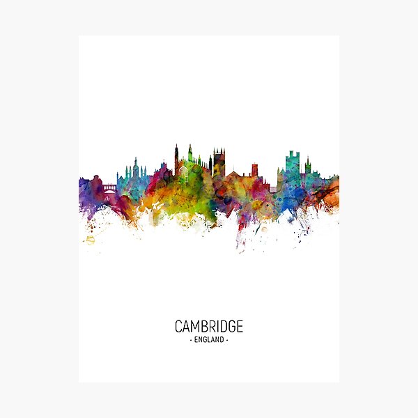 Aperçu de l'œuvre Cambridge Angleterre Skyline créée et vendue par ArtPrints.