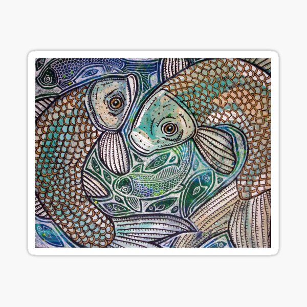 Blue Fish Swirl Sticker