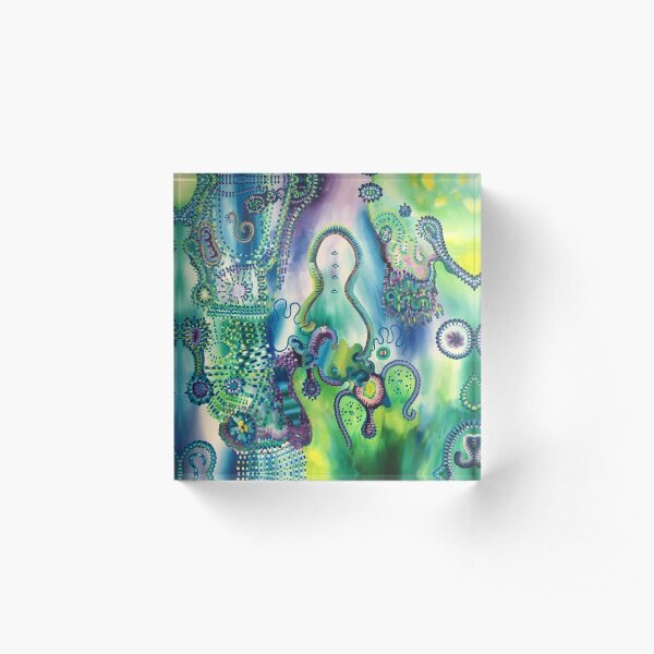 PAIRS original acrylic painting Unus Mundus Art by Jasmine Raskas in St. Louis Acrylic Block