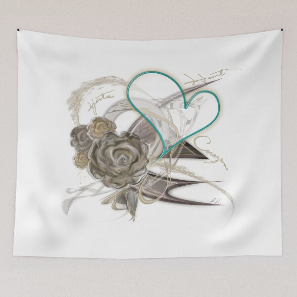 Item preview, Brown Heart Turquoise by mjvision Mia Niemi designed and sold by mjvisiondesign.