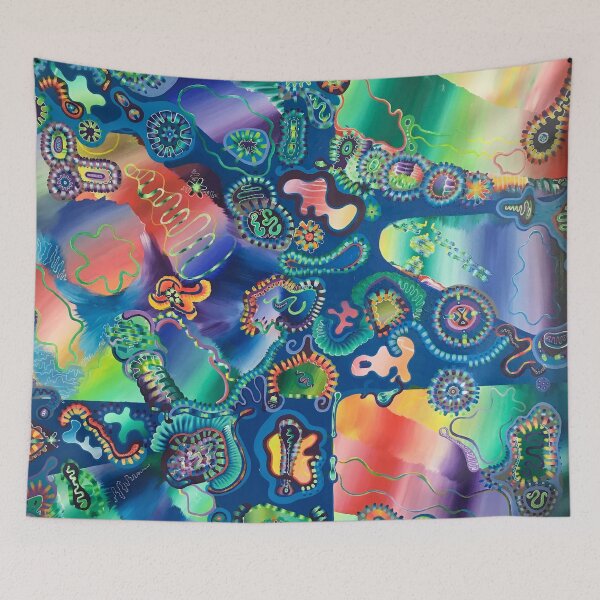 Item preview, PUZZLED PARTICLES original acrylic painting Unus Mundus Art by Jasmine Raskas in St. Louis  designed and sold by unusmundusart.
