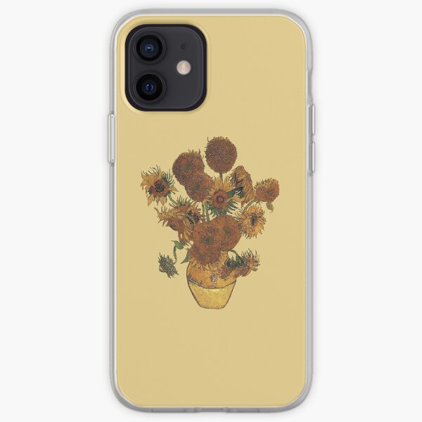 Van Gogh Sun Flowers Grunge Coque souple iPhone