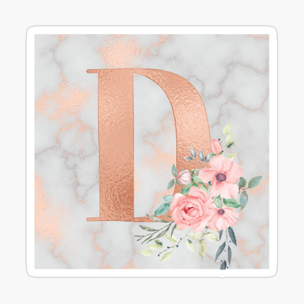 D Logo 1-letter D Monogram. Floral Style Rose. Monogram of a 