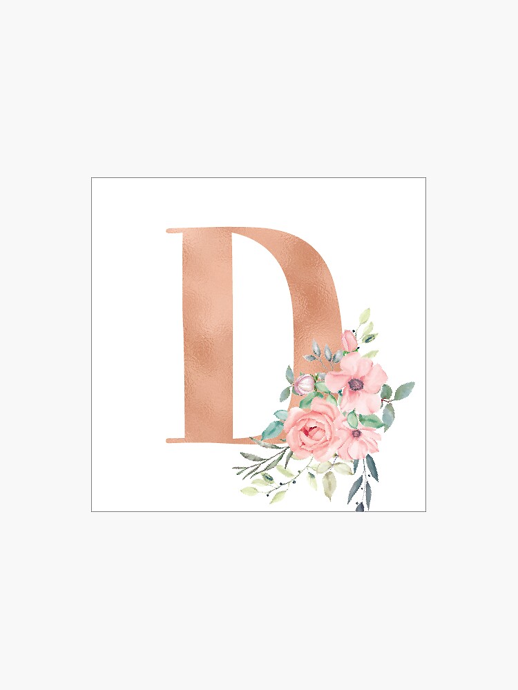 D Logo 1-letter D Monogram. Floral Style Rose. Monogram of a 