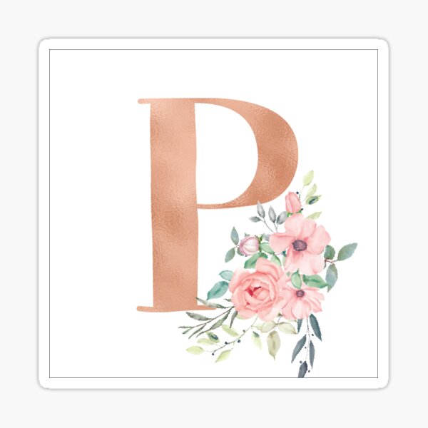 P Logo 1-letter P Monogram. Floral Style Rose. Monogram of a 