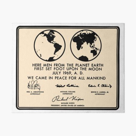 NASA Apollo 11 Lunar Plaque Anniversary Art Board Print