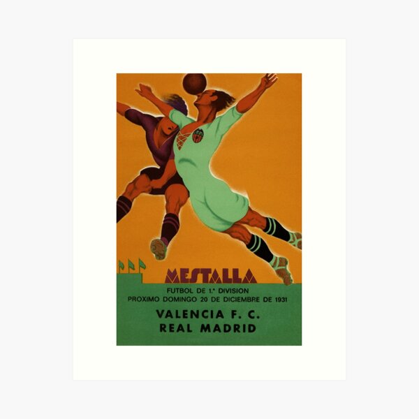 Vintage Spanish Futbol Soccer Championship sport ad Art Print