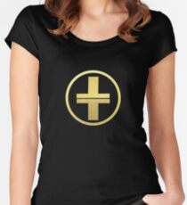 Nehmen Sie das Gold-Logo Tailliertes Rundhals-Shirt