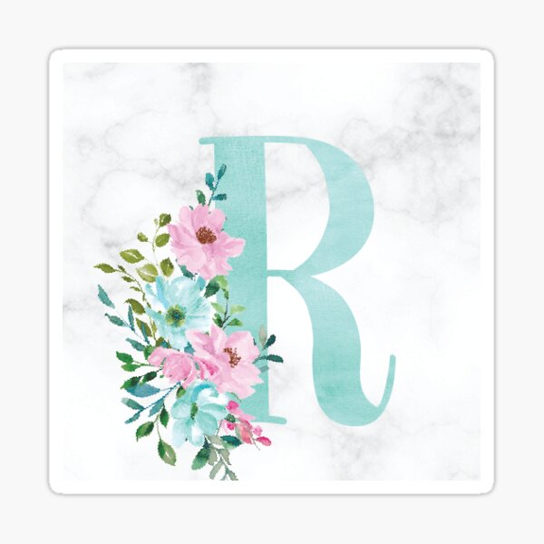 Monogram Vintage Flowers Pink Blue Pastel Stickers