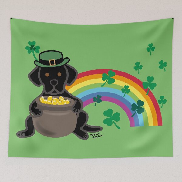 Item preview, St. Patrick's Day Black Labrador with Pot of Gold designed and sold by HappyLabradors.
