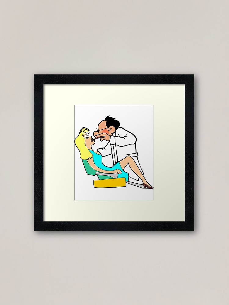 Lustiges Zahnarzt Dentist Zahn Mund Geschenk Witz Gerahmter Kunstdruck Von Shirtzz123 Redbubble