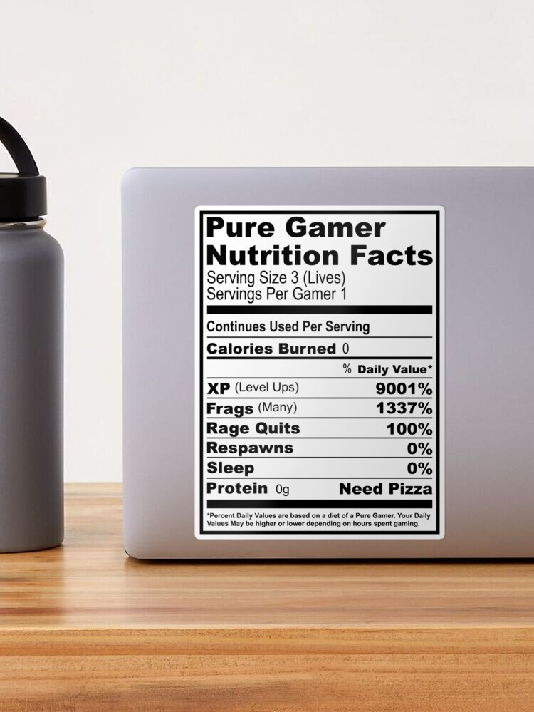  Teewarrior Gamer Water Bottle Nutritional Facts, Game