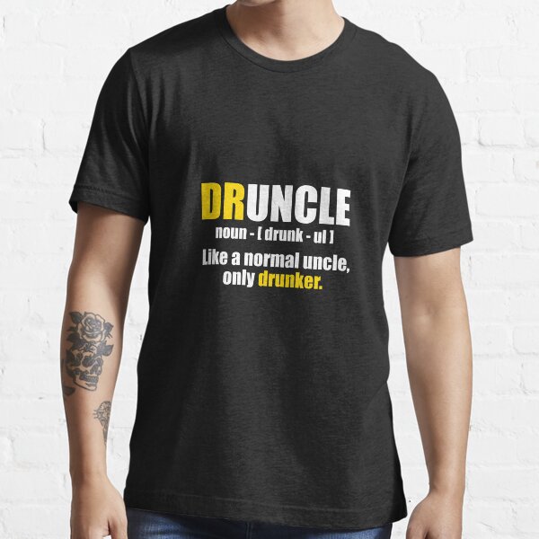 Druncle Drunk Uncle Definition Sports Water Bottle Gin Rum Whisky Beer Funny