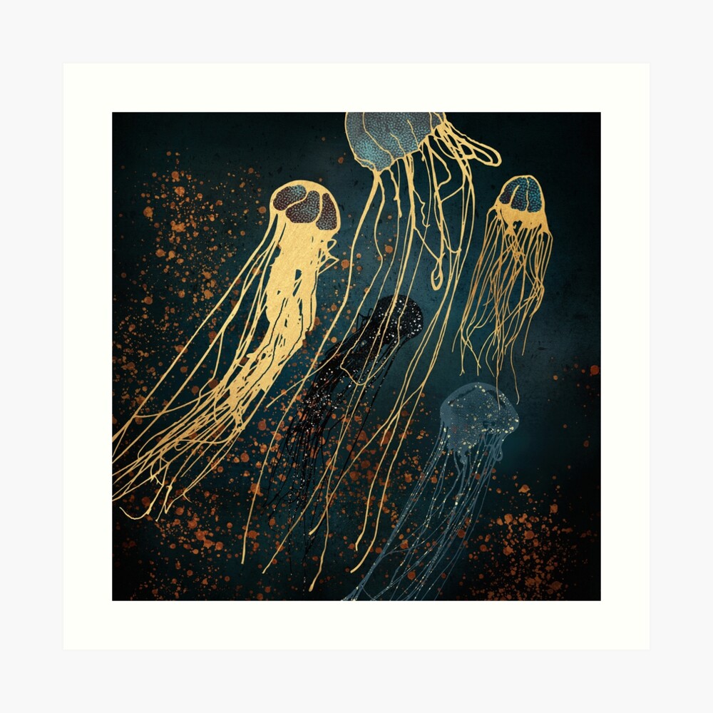 Metallic Jellyfish Art Print