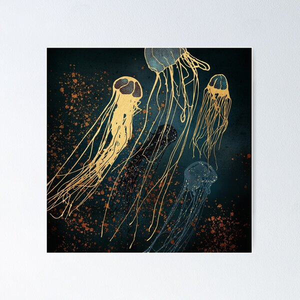 Metallic Jellyfish Poster