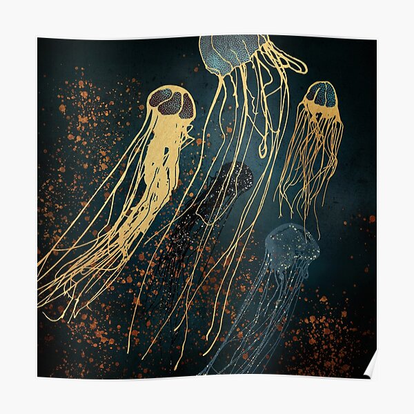 Metallic Jellyfish Poster