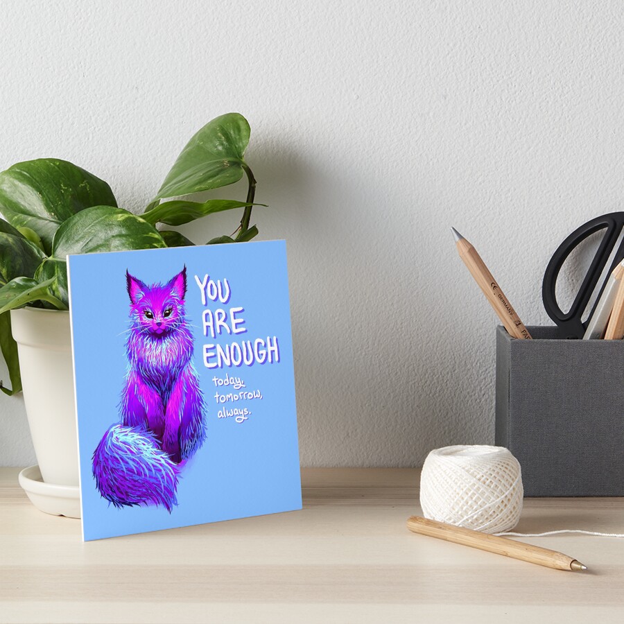 YOU ARE ENOUGH Magical Maine Coon Cat Art Board Print
