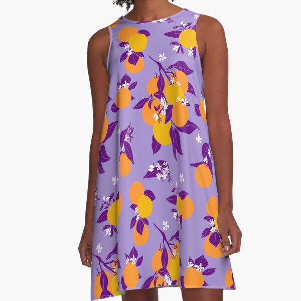 Purple and sweet oranges! A-Line Dress
