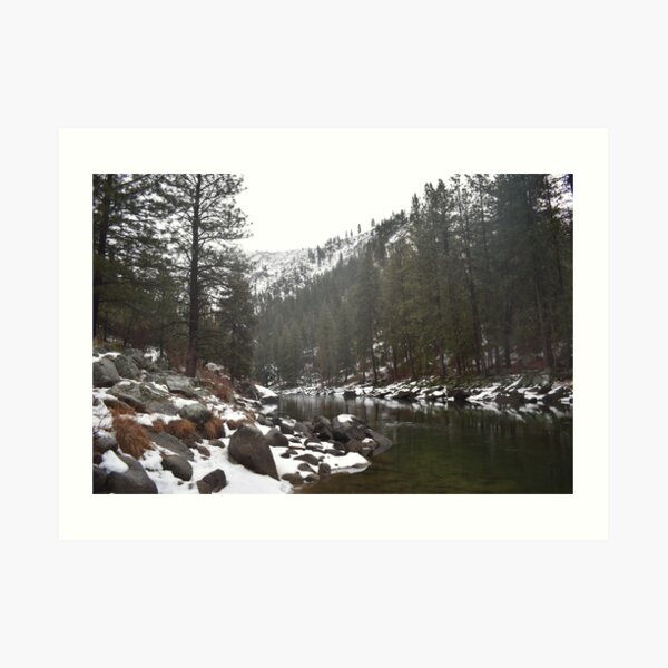 River in a Snowy Mountain Art Print
