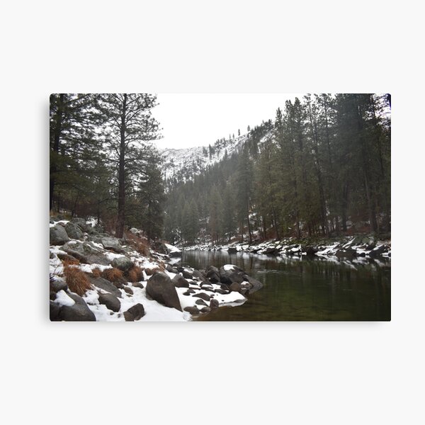 River in a Snowy Mountain Canvas Print