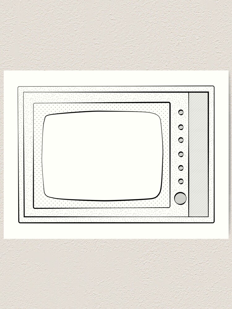 Tv Illustration Pop Art Television Drawing Black And White Outline Sketch Art Print By Ohaniki Redbubble