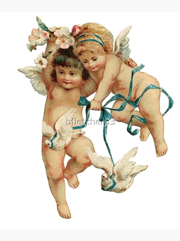 Los querubines angelicales juegan con sus palomas. de bfletcher33