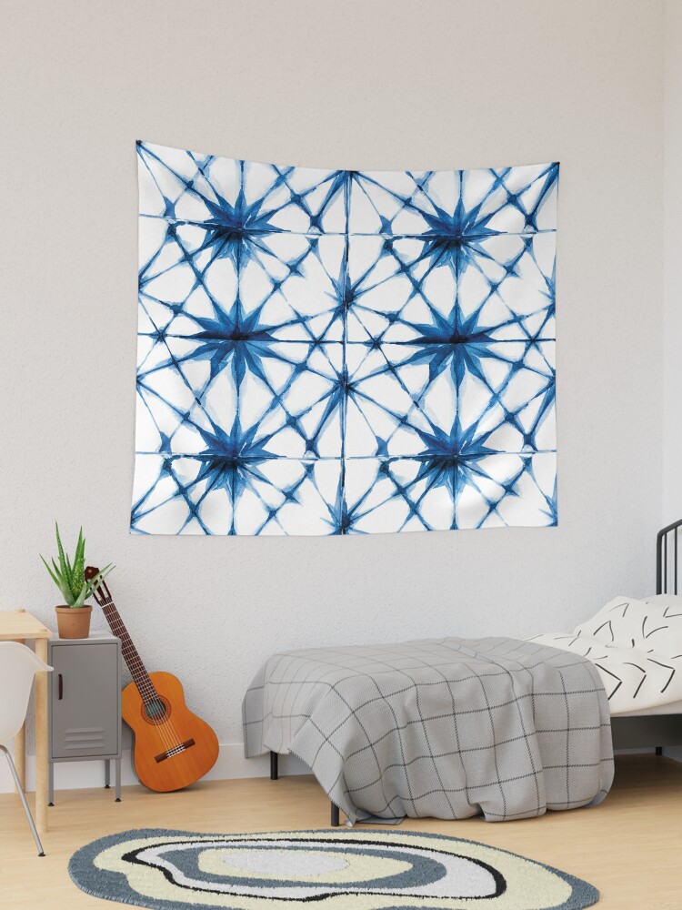 Dark Blue Tie Dye Tapestry