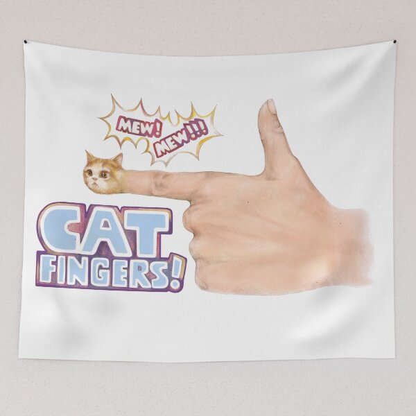 Item preview, Cat fingers with title designed and sold by Lavinia Knight.
