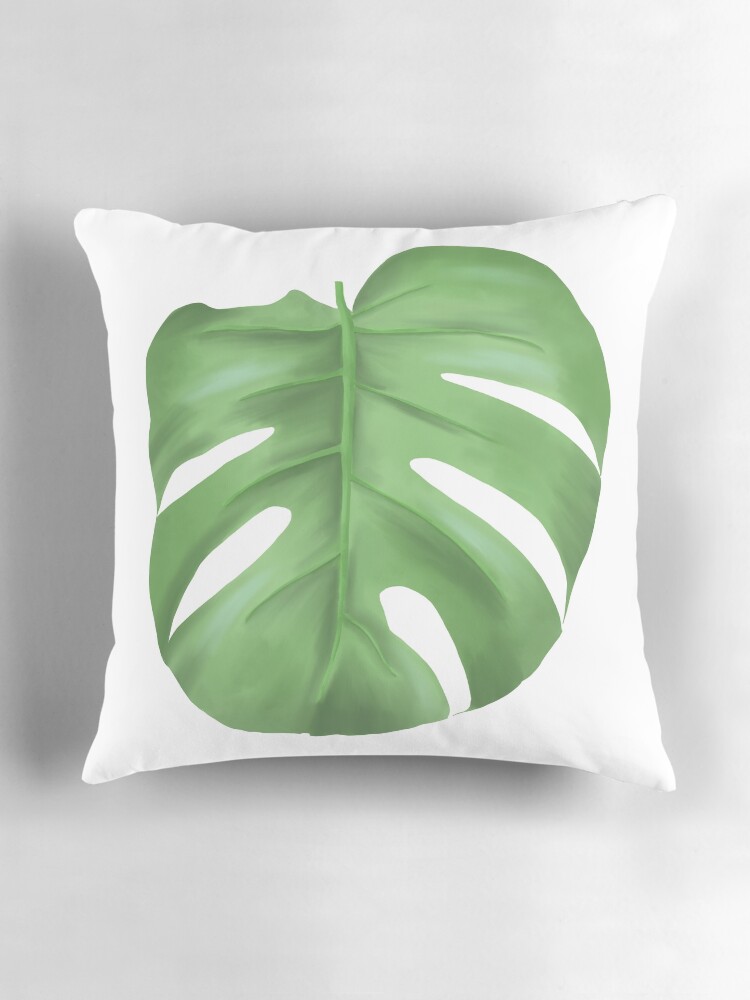 Thumbnail 3 of 4, Pillow, Monstera leaf designed and sold by EllilaDesigns.
