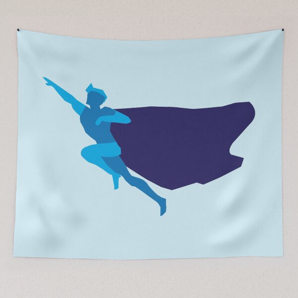 Item preview, Blue super hero man in cape designed and sold by jazzydevil.