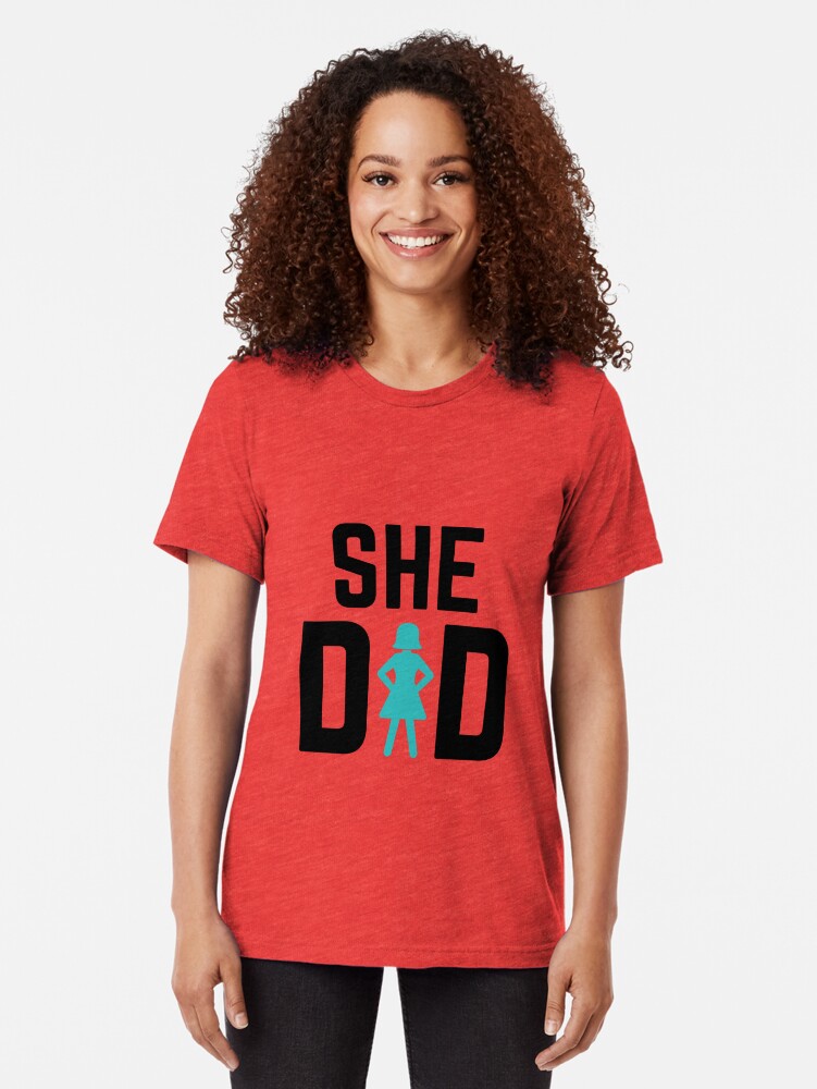 Alternate view of She did Tri-blend T-Shirt
