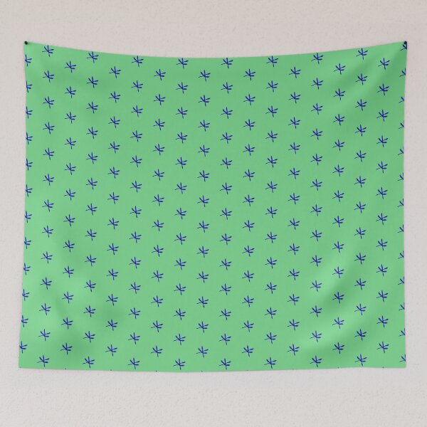 Item preview, Blue Winged X Tile on Green designed and sold by Fractal Journeys, etc. .