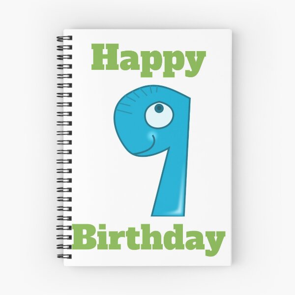 Item preview, Happy 9th Birthday, Happy ninth Birthday for boys or girls  designed and sold by marosharaf.