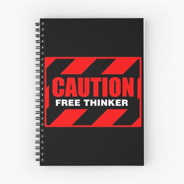 Item preview, Caution Free Thinker_red II designed and sold by GodsAutopsy.