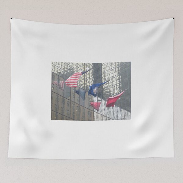 Item preview, Flags and Building Reflection, Midtown East, New York City  designed and sold by lenspiro.