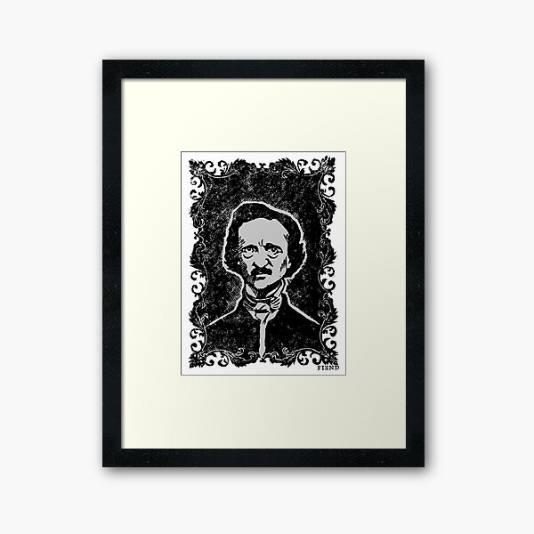 Item preview, FIƎND - Edgar Allan Poe Lino Cut Print designed and sold by FI3ND.