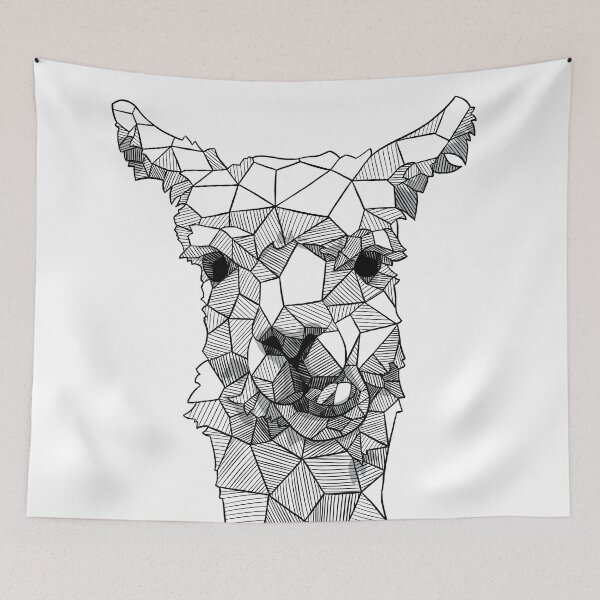 Item preview, Silly Llama Geometric Sketch designed and sold by polliadesign.