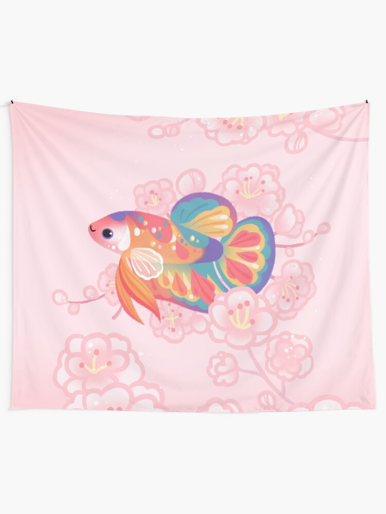 Alternate view of Koi betta Tapestry