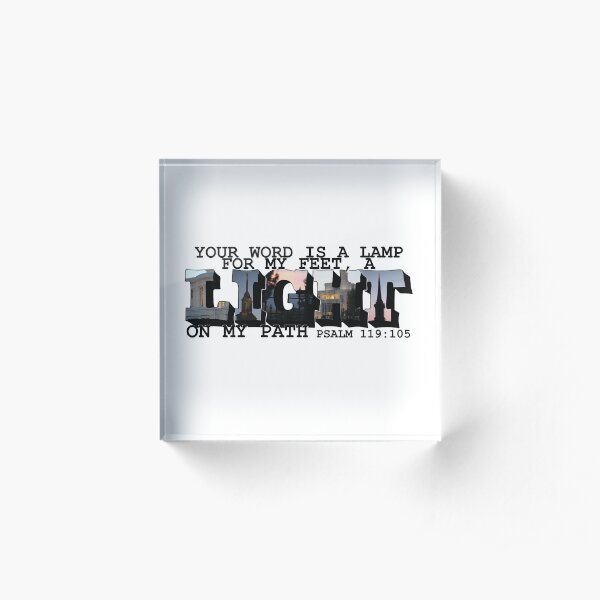A Light on My Path Psalm 119:105 Big Letter Acrylic Block