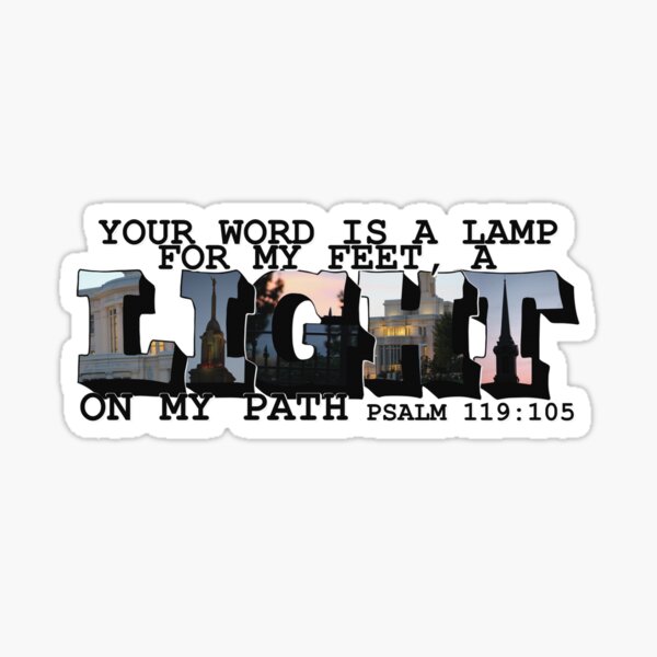 A Light on My Path Psalm 119:105 Big Letter Glossy Sticker