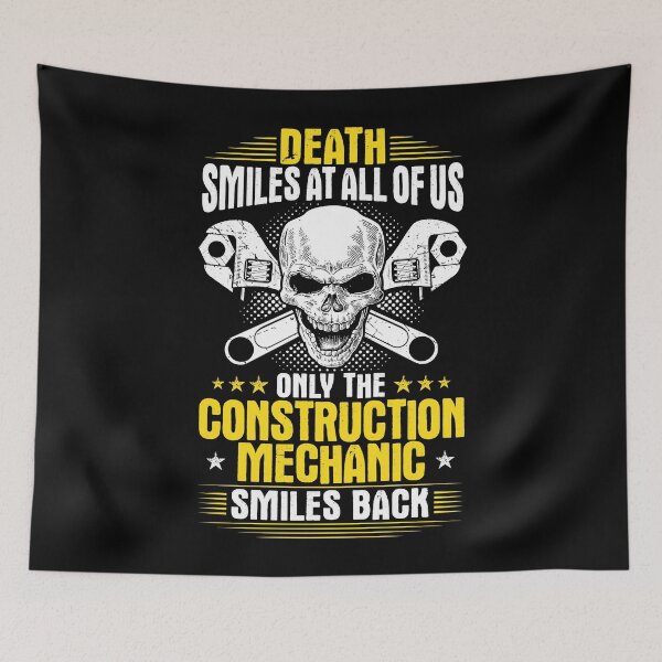 Item preview, Construction Mechanic Death Smiles Gift Present designed and sold by Krautshirts.