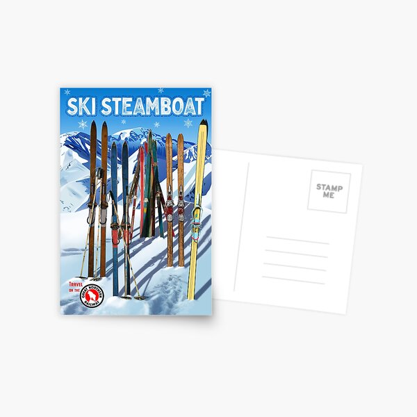 Item preview, Vintage-Style Ski Steamboat Travel Poster designed and sold by travelwitheric.