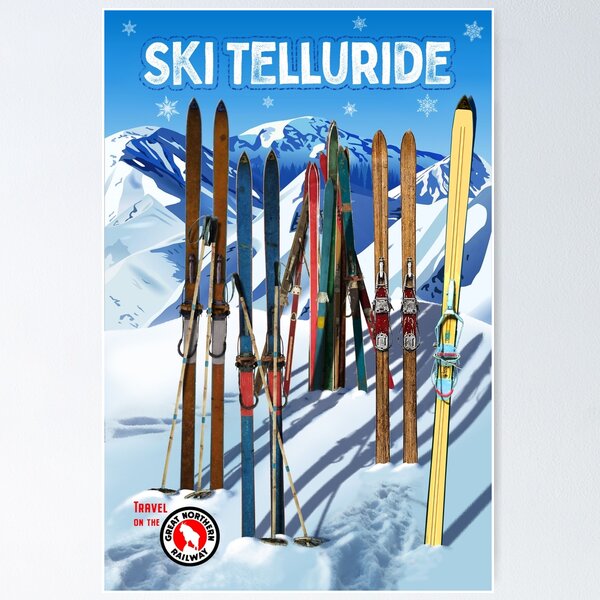 Item preview, Vintage-Style Ski Telluride Travel Poster designed and sold by travelwitheric.