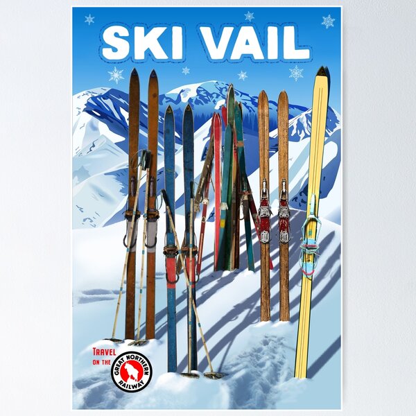 Item preview, Vintage-Style Ski Vail Travel Poster designed and sold by travelwitheric.