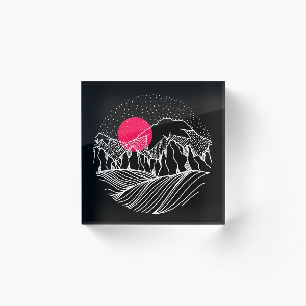 The red sun of the sea cliffs Acrylic Block