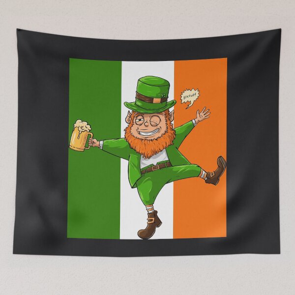 Item preview, Irish Flag Art St Patrick Drunk Leprechaun Men Gift Art designed and sold by melsens.