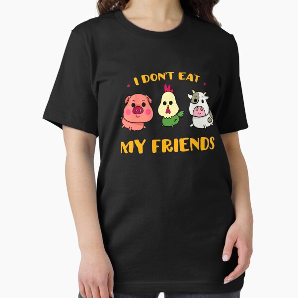 Item preview, I don't eat my friends - funny vegan designed and sold by Captain Mood.