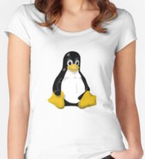 LINUX TUX THE PENGUIN KONTRA SIT Women's Fitted Scoop T-Shirt