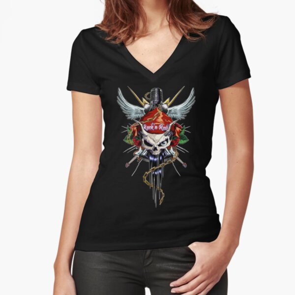 Rock'n Roll Fitted V-Neck T-Shirt
